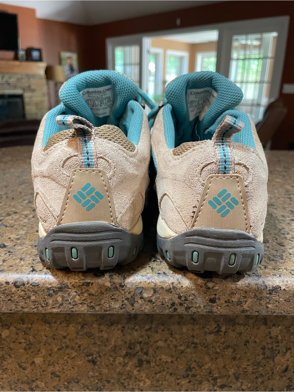 Columbia Access Point II Women 7.5 Tan & Teal Waterproof Hiking Shoe Extra Laces - Picture 7 of 10